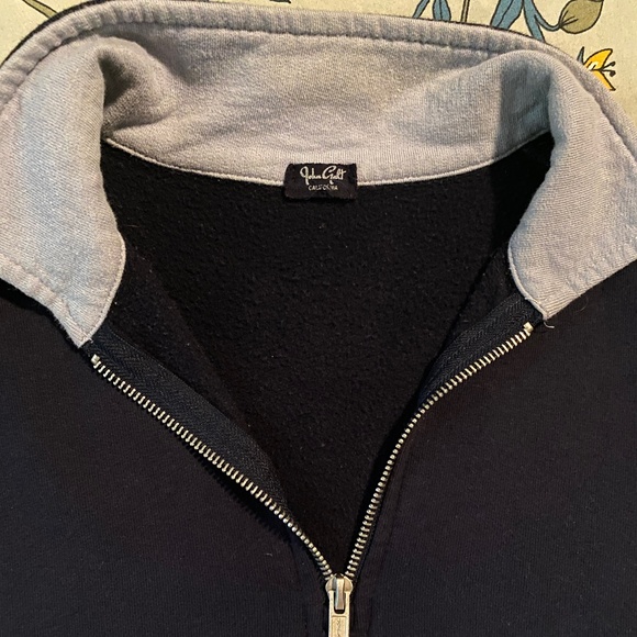 Brandy Melville SOFT PLUSH Fleece Striped Blue collared Isabella sweatshirt - Picture 3 of 3